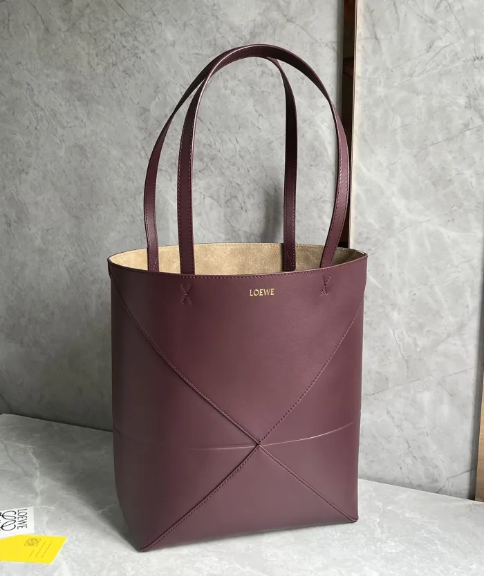 Atelier Signature AAA+ Puzzle Fold Tote en piel de ternera brillante 31,5x25,5x14,5cm