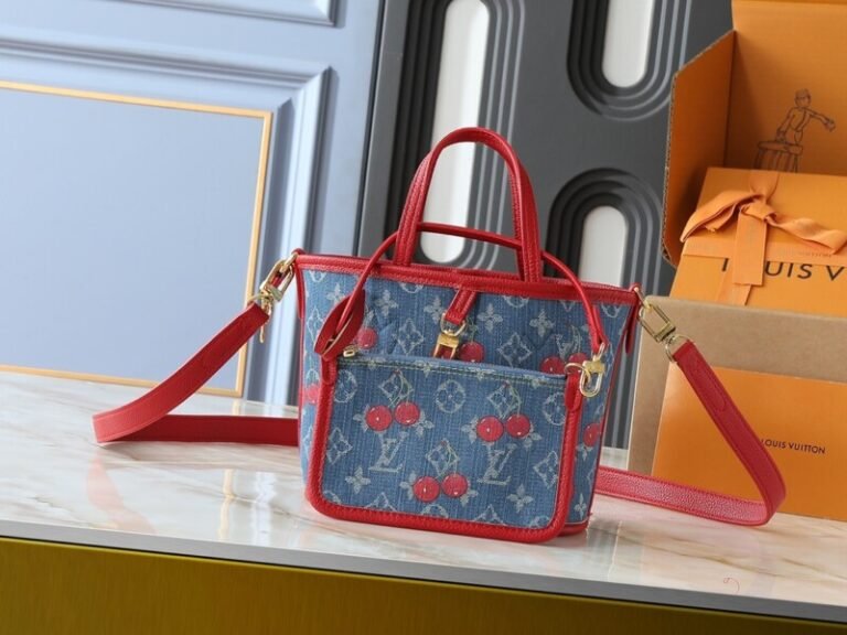 Smart Luxury 1:1 Neverfull Inside Out BB –  Denim Cerezas (Murakami) 26.5×16.5x11cm | Reversible