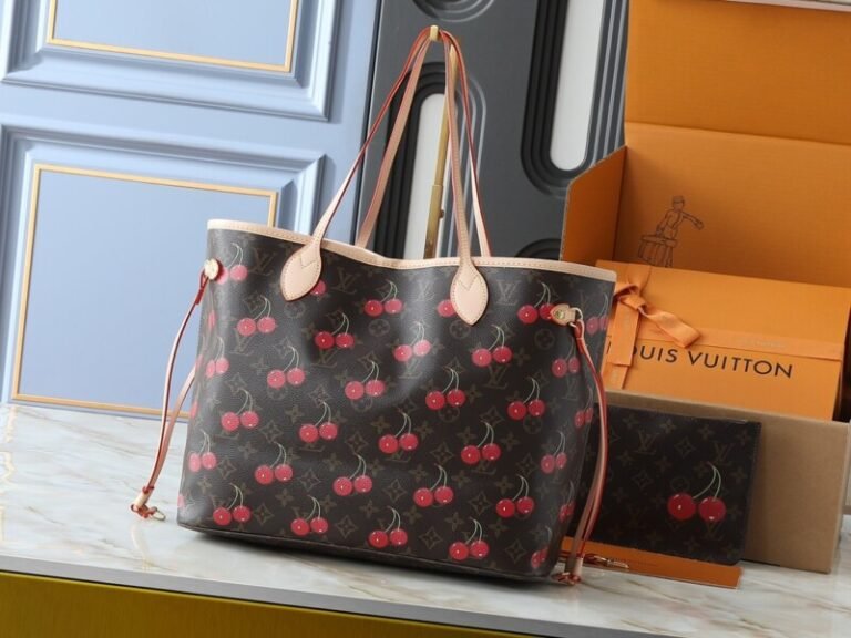 Smart Luxury 1:1 Neverfull MM – Edición Monogram Cerezas 31x28x14cm